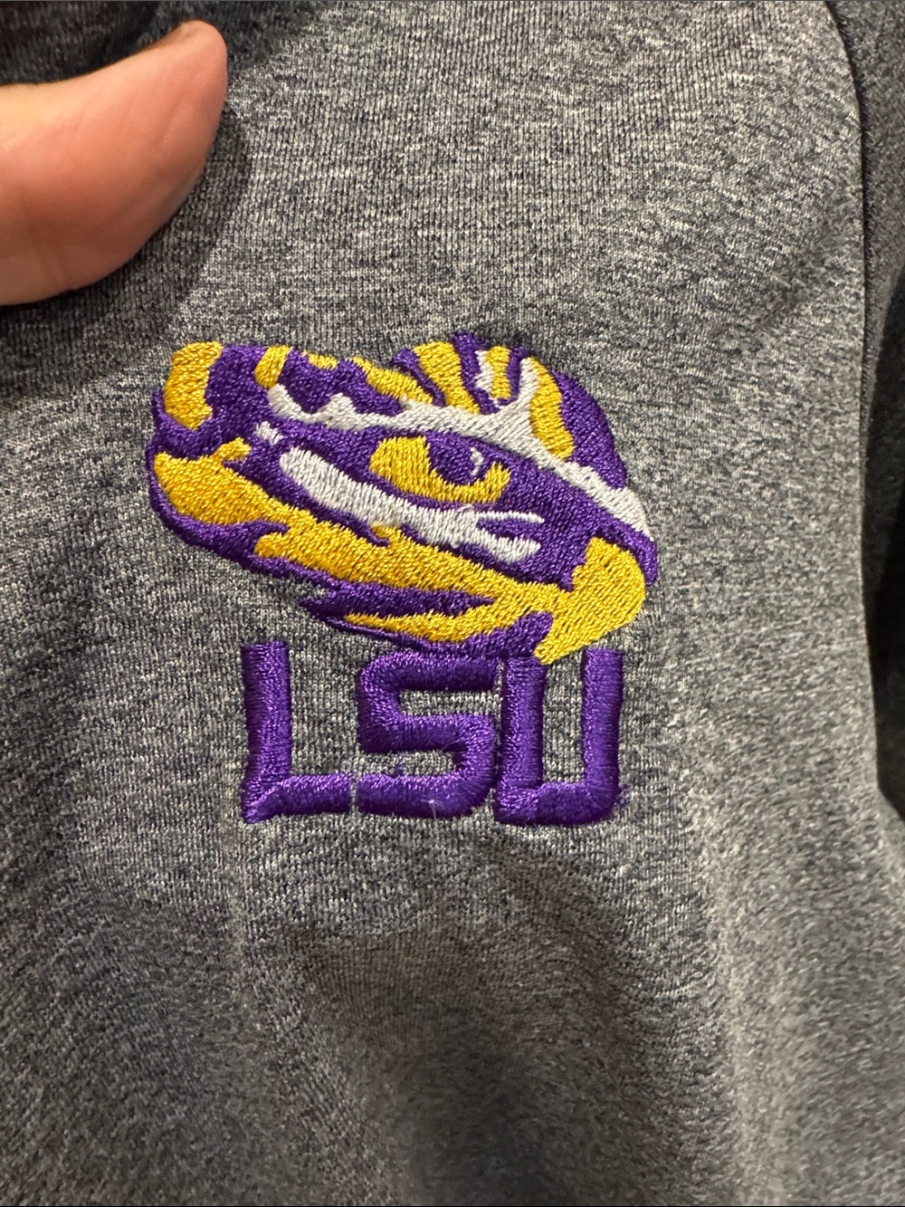 Sport-Tek Gray Heather Zip-Up Jacket LSU Tigers - Picture 3 of 4